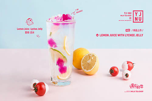 遇见奶牛奶茶新品--荔枝活水