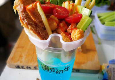 遇见奶牛鸡排杯