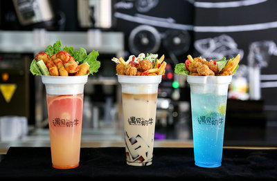 布丁奶茶鸡扒杯