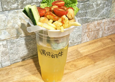 金桔蜜柚鸡扒杯