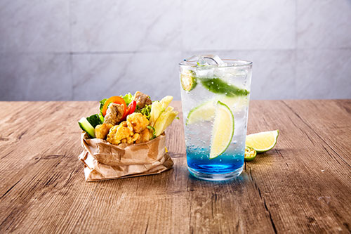 蓝色菲士鸡排杯